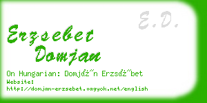 erzsebet domjan business card